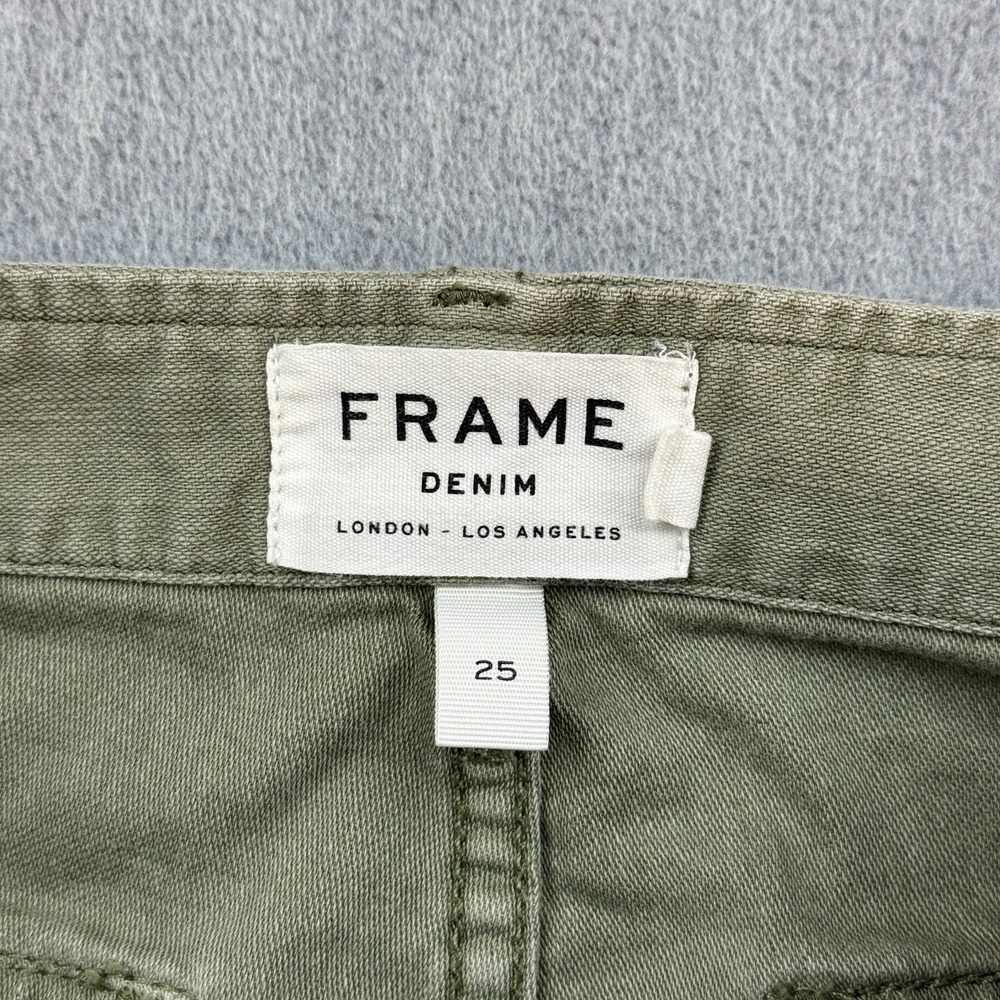 Frame Denim Pants Womens 26 Military Green Service Cropped Cargo Utility Pockets - Picture 5 of 14